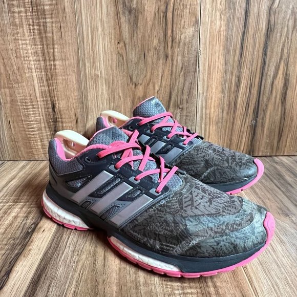 Adidas Response Boost TechFit Womens Running Shoes Vista Grey Pink B26602 Size 7 - Picture 1 of 5